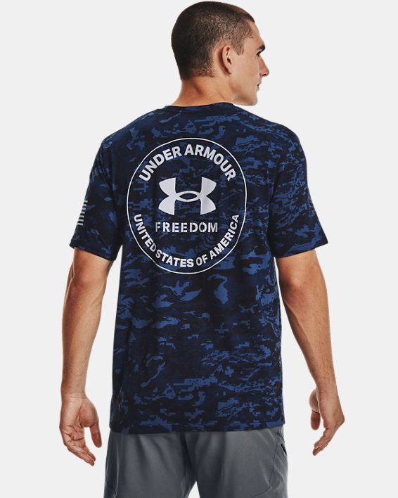 Men's UA Freedom Camo T-Shirt, Navy, pdpMainDesktop image number 1